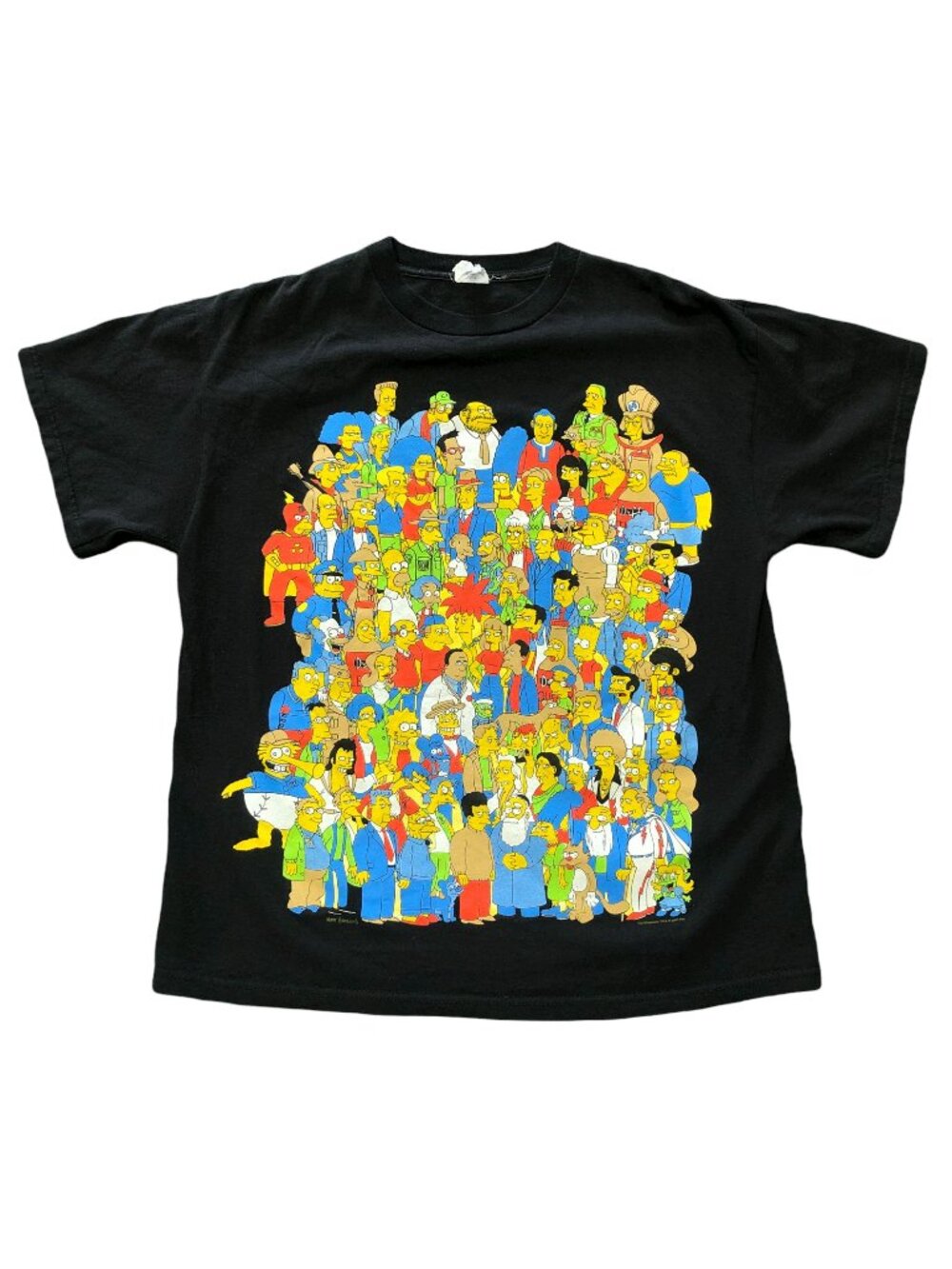 Vintage The Simpsons 2007 Matt Groening Cast Black T-Shirt - Size Large